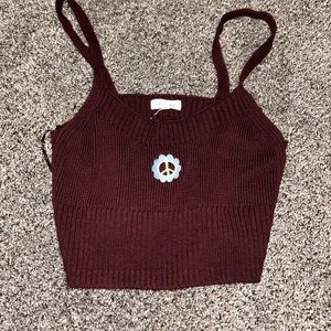 peace knit tank